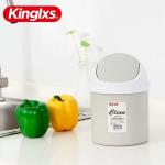 Open Top Mini Table Car Blue Kitchen Trash Can With Swing Lid