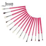 Jessup 15pcs Rose-carmin/Silver  Eye Makeup Brush Set Wood Handle Cosmetic Makeup Brush Set T197 for sale