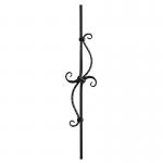 Matte Black Ornamental Iron Handrail Parts Banister Spindles For Courtyard Balconies Railing for sale
