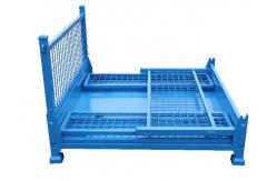 China Welded Metal Stillage Pallet With Cage With Mesh Sides And Sheet Steel Base supplier
