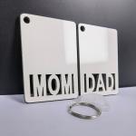 MDF Sublimation MOM DAD Keychains Blanks