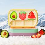Kids Cartoon Popsicle Molds Non-Stick Flat Design Easy Release Stackable Food-Grade Silicone Ice Pop Cream Molds with Reusable Sticks for sale