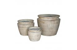 China Modern Ceramic Large Cement Pots Cement Flower Pots with Drainage and UV Protection supplier