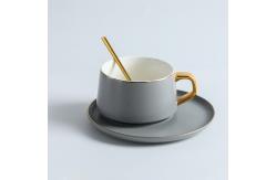 China Savall HoReCa Modern Ceramic Cups And Saucers Gold Inlay supplier