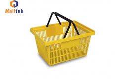 China Hypermarket Stackable Resilient Plastic Double Handle Basket supplier