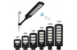 China 6000K 100W 200W 300W Solar Street Lights Outdoor Lamp Ip65 Remote Control supplier