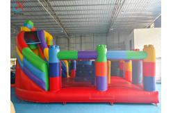 China Customized LEGO Block Splicing Inflatable Bouncy House With Slide Combo For Kids supplier