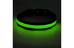 China USB Rechargeable Light Up Dog Collar , LED Flashing Dog Collar Night Visible Safe supplier