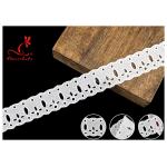 Original Cotton Lace Fabric Trim With Double Scalloped Edge Via SGS