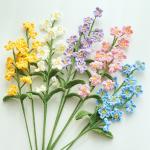 7x44cm Handmade Knitted Forget-Me-Not Bouquet Crochet Artificial Flower Arrangement with Multiple Color for sale