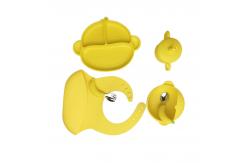 China Practical Silicone Baby Feeding Set Tableware Cartoon Monkey Shape Food Grade supplier