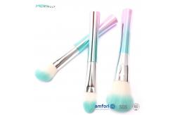 China 7 PCS Rainbow Plastic Handle Cosmetic Makeup Brush Set Private Label Design supplier