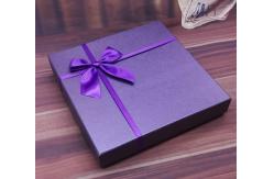 China Custom CDR Lid Bottom Box With Ribbon Closure CMYK Printed supplier