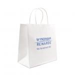 100gsm - 150gsm Paper Takeaway Bag White Twist Rope Handle Paper Bags for sale