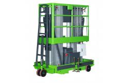 China 14 Meters 200kg Load Capacity Vertical Lifting Platform Double Mast Manual Pushing supplier