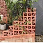 Red Fire Terracotta Breeze Tile Decorative Garden Block for sale