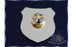 China Customizable Business Lapel Pin Badges With Coverd Epoxy Shiny Silver Plating supplier