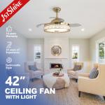 Lamp Body Material Metal 1stshine LED Ceiling Fan with RGB Lighting and Remote Control for sale