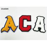 Number And Alphabet Chenille Embroidery Patches / Embroidered Iron On Appliques