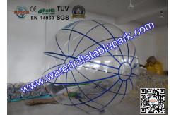 China Big Blue Strips Floating  Inflatable  Walk On Water Ball For Hire supplier