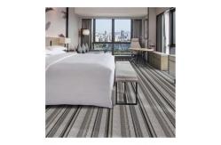 China Tufted Striped Broadloom Carpet Polypropylene Fiber With Action Backing supplier