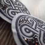 Imitation Diamond Custom Embroidered Patches With Fashion Design
