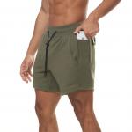 Drawstring Mens Cotton Spandex Jogging Bottom Shorts With Phones Pocket for sale