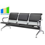 Commercial Steel Bench 3-Seater Airport Leather Waiting Chairs for sale