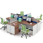 Adjustable 4 Person Office Workstation / Modular Office Furniture Cubicles for sale