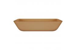China Rectangular Above Counter Bathroom Sink Bowls Brown Glass Vessel Tasteful Acid Matt supplier