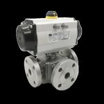 Precision Control Titanium Ball Valve Pneumatic Three-Way Flanged Design For Industrial for sale