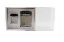 China 2 4 Pack Honey Jar Gift Box With Window Custom Clear Sleeves supplier