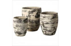 China Hand Carved GRC Planter Pots Fireproof With Drainage Hole Scrub Surface supplier