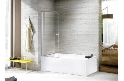 China Tempered Glass Waterproof Bathroom Shower Partition Two Folding Racks supplier