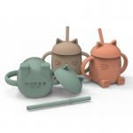 Food Grade Silicone Straw Sippy Cup 200ml Capacity for sale