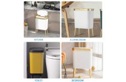 China Four Legged Plastic Kitchen Trash Bins White Plastic Trash Can With Lid supplier
