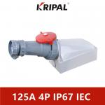 125A 380V IP67 Industrial Wall Mounted Socket With Plug IEC standard for sale