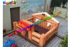 China Thrilling Inflatable Mechanical Bull With Mattress / Inflatable Games Redeo Riding Bull Machine supplier
