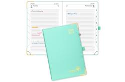 China Custom 2024 Daily Planner Light Green Daily Weekly Planner White Inner Pages supplier
