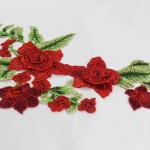 34*18 CM Red Flower Embroidered Applique Patches For DIY Dress Decorative for sale