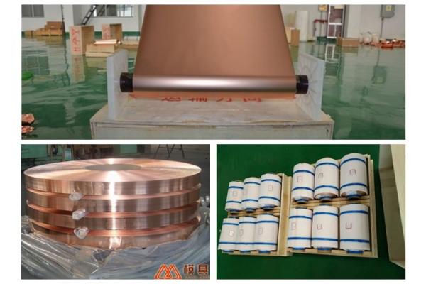 7 Micron Ultra Thin Copper Foil Roll 100 - 620mm Width Double Shiny Side