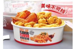 China 85oz 170oz Flexo Printing Paper Bucket For Fried Chicken Salad supplier