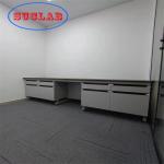 Chemical Resistant  Chemistry Lab Workbench Wood Lab Casework With Multiple Cabinets