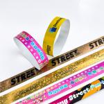Disposable Party Event Holographic Personalized Wristbands With Logo Text Printed for sale