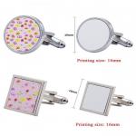 Personalised Photo Cufflinks Cute Sublimation Blank Metal Cufflinks for sale