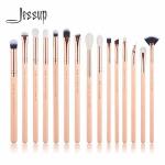 Jessup Wood Handle Essential Eye Makeup Brushes Glossy Aluminum Ferrule for sale