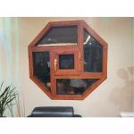 Octagonal Fixed and top hung Artistic Shaped Aluminium Alloy Woodgrain Windows for sale