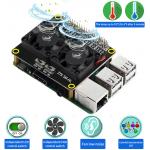 Raspberry Pi 4B Dual Cooling Fan And Auto-Color Changing LED, For Raspberry Pi 4B / 3B+ / 3B / 3A+ for sale