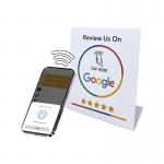Custom NFC Stand Social Media Review NFC PVC Google Review Card Menu Display Stand for sale