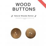 Round 2 Holes Engraved Natural Wooden Buttons For Shirts for sale